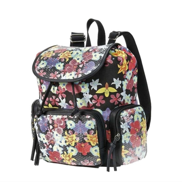 EUC! Floral sequence backpack! - Picture 2 of 9